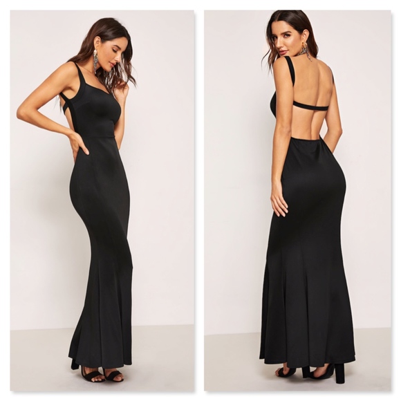 Rouge! Dresses & Skirts - Square Neck Open Back Sheath Maxi Mermaid Dress